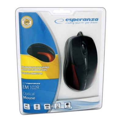 Mysz Esperanza Sirius EM102R (optyczna; 800 DPI; kolor czarny)-964186