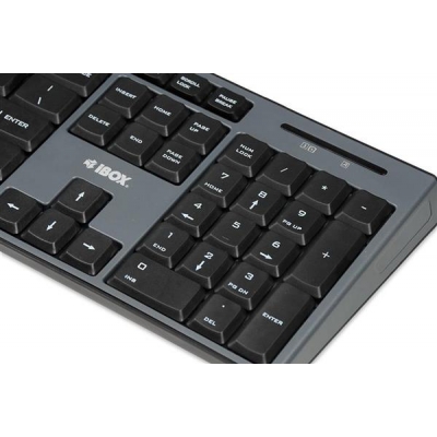 Zestaw klawiatura   mysz IBOX DESKTOP PRO KIT IKMS606W (USB 2.0; (US); kolor czarny; optyczna; 1200 DPI)-965000