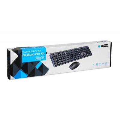 Zestaw klawiatura   mysz IBOX DESKTOP PRO KIT IKMS606W (USB 2.0; (US); kolor czarny; optyczna; 1200 DPI)-965009